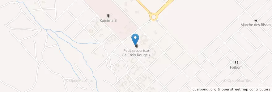 Mapa de ubicacion de Petit secouriste (la Croix Rouge ) en Burkina Faso, Obere-Becken, Houet.