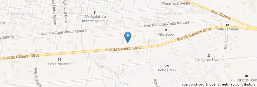 Mapa de ubicacion de Cours moderne Saint André en Burkina Faso, Obere-Becken, Houet.