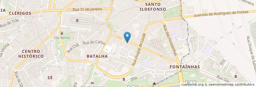 Mapa de ubicacion de Biscuit en ポルトガル, ノルテ, Área Metropolitana Do Porto, Porto, Porto, Cedofeita, Santo Ildefonso, Sé, Miragaia, São Nicolau E Vitória.