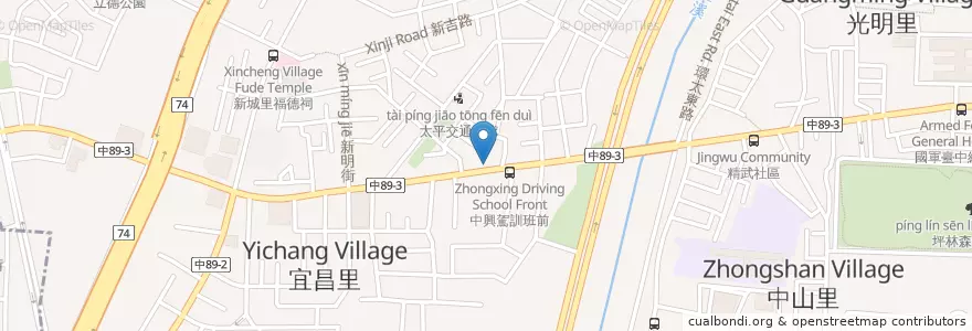 Mapa de ubicacion de 紋綻潤餅 en 台湾, 台中市, 太平区.