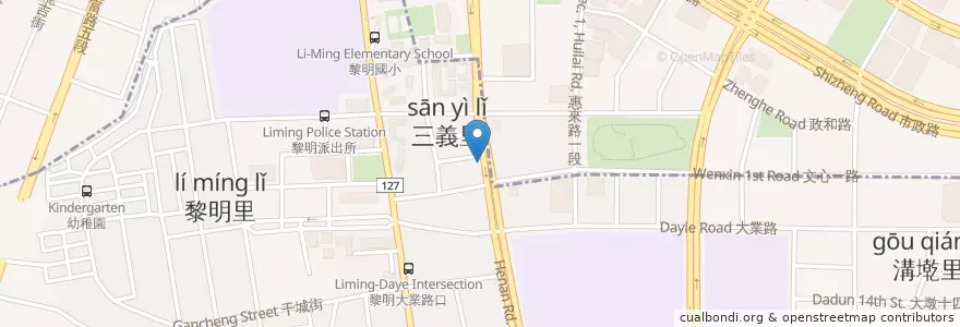 Mapa de ubicacion de 況肉慶 en Taiwán, Taichung, 南屯區.
