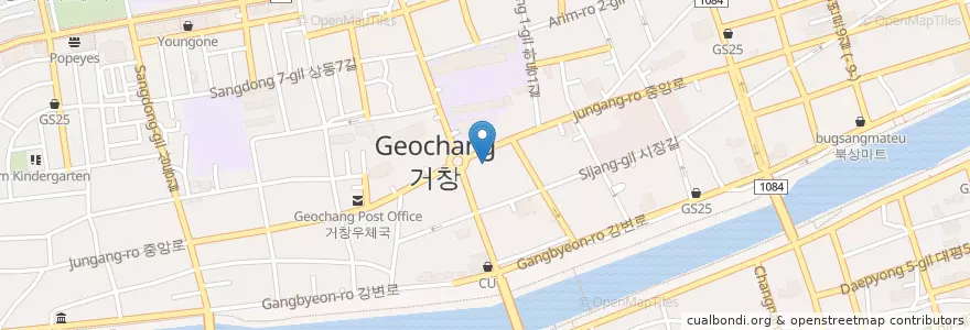 Mapa de ubicacion de 농협(Nonghyup) en 大韓民国, 慶尚南道, 居昌郡.