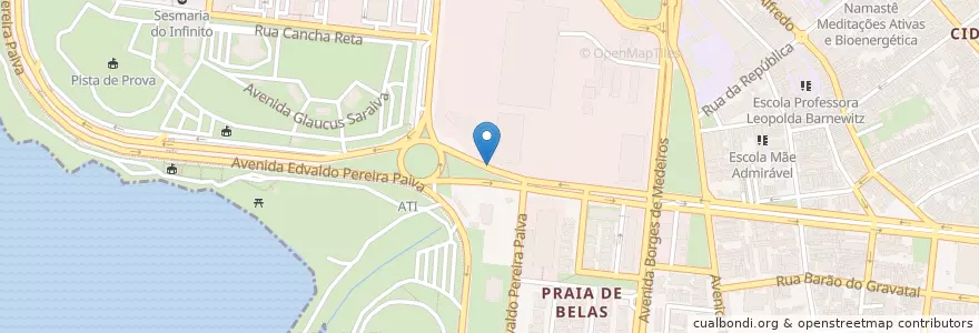 Mapa de ubicacion de 18 - Ministério Público en Brasile, Regione Sud, Rio Grande Do Sul, Regione Metropolitana Di Porto Alegre, Região Geográfica Intermediária De Porto Alegre, Região Geográfica Imediata De Porto Alegre, Porto Alegre.