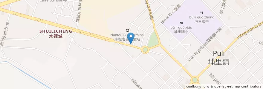Mapa de ubicacion de 味中口包子店 en Taiwán, Provincia De Taiwán, Condado De Nantou, 埔里鎮.