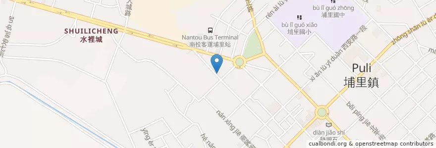 Mapa de ubicacion de 蘇媽媽湯圓 en Тайвань, Тайвань, Наньтоу, 埔里鎮.