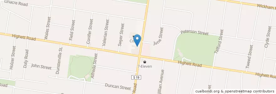 Mapa de ubicacion de Domino's en Austrália, Victoria, City Of Bayside.