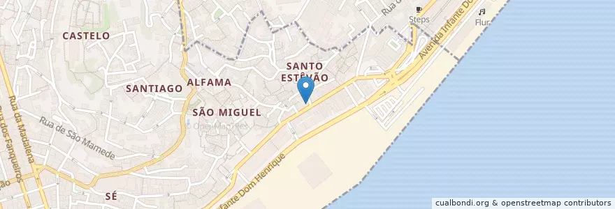 Mapa de ubicacion de Caixa Geral de Depósitos en ポルトガル, Lisboa, Grande Lisboa, リスボン, Santa Maria Maior.