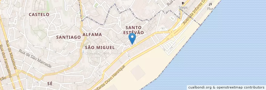 Mapa de ubicacion de Farmácia Cruz de Malta en Portugal, Lissabon, Großraum Lissabon, Lissabon, Santa Maria Maior.