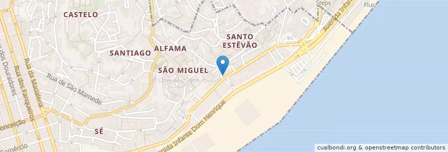 Mapa de ubicacion de Cana Verde en پرتغال, Lisboa, Grande Lisboa, لیسبون, Santa Maria Maior.