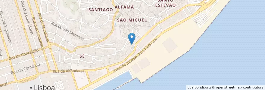 Mapa de ubicacion de Alfama Rio en 포르투갈, Lisboa, Grande Lisboa, 리스본, Santa Maria Maior.