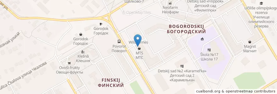 Mapa de ubicacion de Супермедсервис en ロシア, 中央連邦管区, モスクワ州, Городской Округ Щёлково.