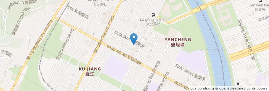 Mapa de ubicacion de 金記溫州餛飩大王 en Taiwan, Kaohsiung, 鹽埕區.