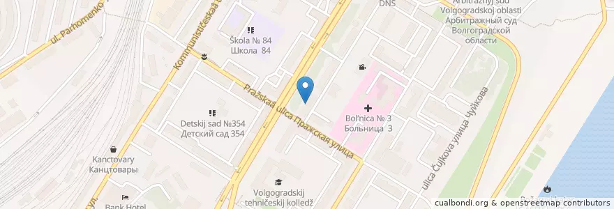 Mapa de ubicacion de Центральная городская библиотека en Rusland, Zuidelijk Federaal District, Oblast Wolgograd, Городской Округ Волгоград.