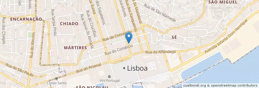 Mapa de ubicacion de CR7 Corner en Portugal, Lisbonne, Grande Lisboa, Lisbonne, Santa Maria Maior.