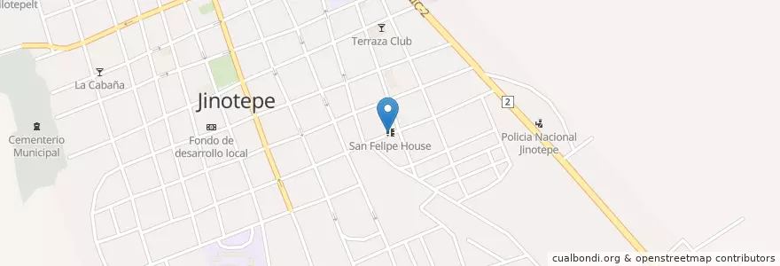 Mapa de ubicacion de San Felipe House en Nikaragua, Carazo, Jinotepe (Municipio).