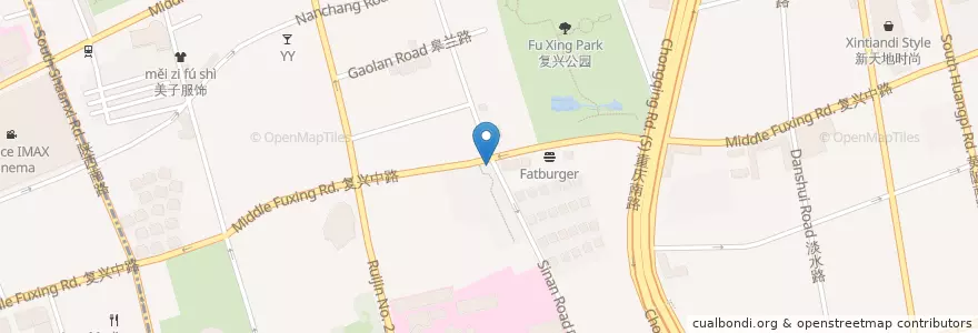 Mapa de ubicacion de Starbucks en China, Shanghai, 黄浦区.
