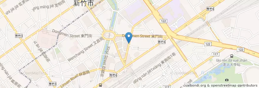 Mapa de ubicacion de 英代外語 en 臺灣, 臺灣省, 新竹市, 東區.