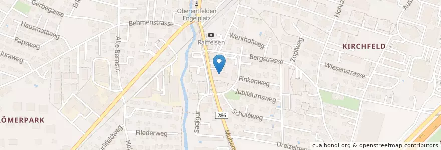 Mapa de ubicacion de Monvia Gesundheitszentrum Oberentfelden en 瑞士, Aargau, Bezirk Aarau, Oberentfelden.