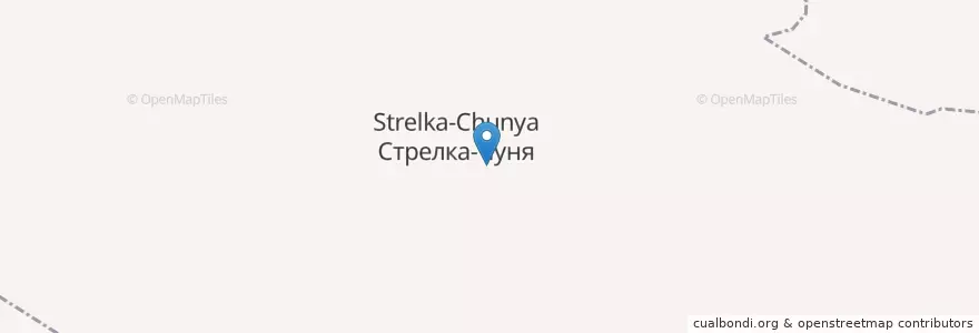 Mapa de ubicacion de сельское поселение Стрелка-Чуня en ロシア, シベリア連邦管区, クラスノヤルスク地方, エヴェンキースキー地区.