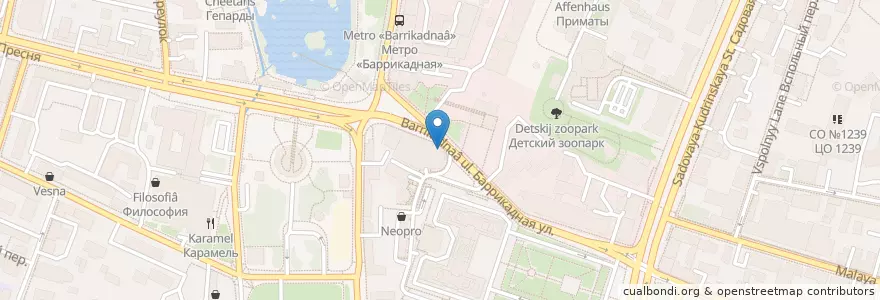 Mapa de ubicacion de Coffeeport en روسیه, Центральный Федеральный Округ, Москва, Центральный Административный Округ, Пресненский Район.