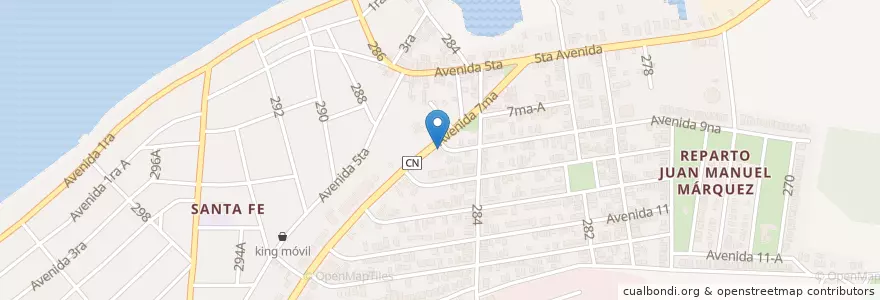 Mapa de ubicacion de Felix Edén Aguada en Cuba, L'Avana.