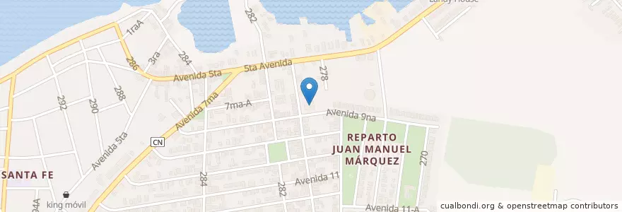 Mapa de ubicacion de Mariposa de Cristal en Cuba, La Habana.