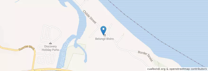 Mapa de ubicacion de The Belongil en Australia, New South Wales, Byron Shire Council.