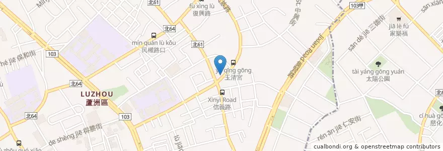 Mapa de ubicacion de 三重知高飯 en Тайвань, Новый Тайбэй, 蘆洲區.