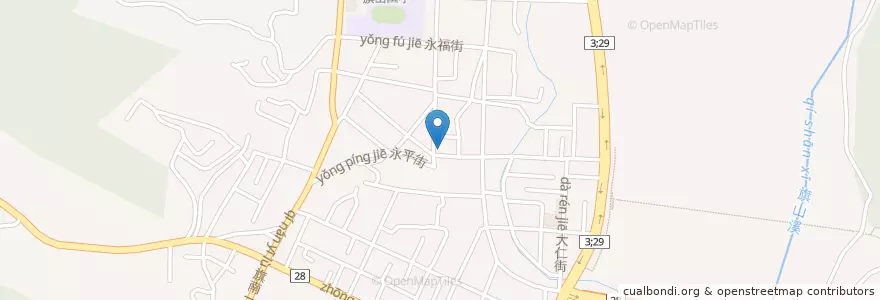 Mapa de ubicacion de 火車頭當歸鴨 en Taiwán, Kaohsiung, 旗山區.