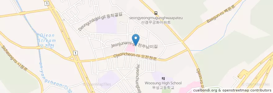 Mapa de ubicacion de 선약국 en Республика Корея, Кёнгидо, 의왕시, 오전동.