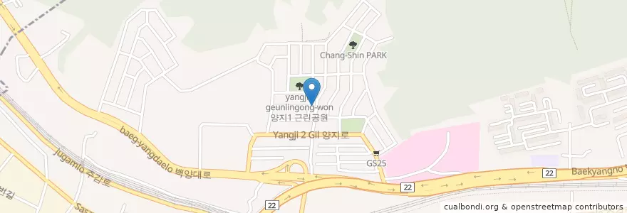 Mapa de ubicacion de 새주례교회 en Республика Корея, Пусан, 사상구, 주례동.