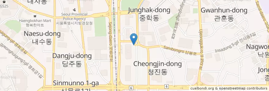 Mapa de ubicacion de 종로구청 옆 en Korea Selatan, 서울, 종로구, 종로1·2·3·4가동.
