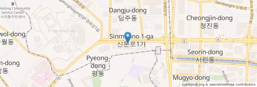 Mapa de ubicacion de 광화문 S타워 앞 en Corée Du Sud, Séoul, 사직동.