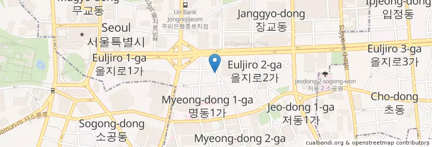 Mapa de ubicacion de KEB 하나은행 본점 앞 en Республика Корея, Сеул, 명동.