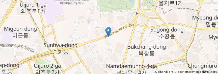 Mapa de ubicacion de 시청역(2호선) 9번출구 뒤 en Korea Selatan, 서울, 소공동.