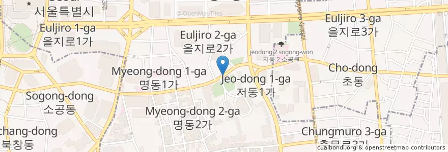 Mapa de ubicacion de 명동성당 앞 en Республика Корея, Сеул, 명동.