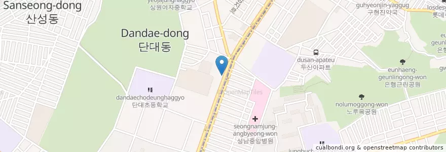 Mapa de ubicacion de NH농협은행 은행동지점 en 대한민국, 경기도, 수정구.