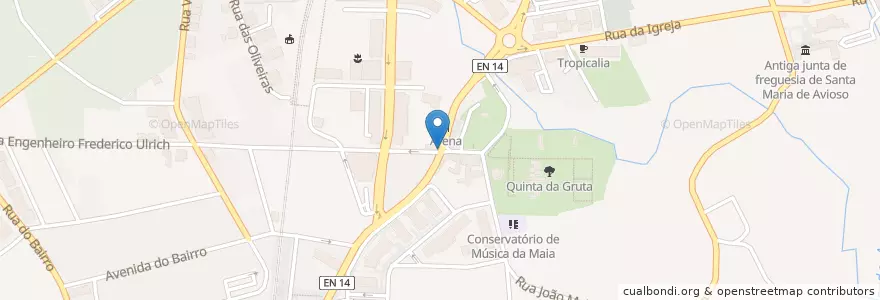Mapa de ubicacion de Café Santo Ovideo en Portekiz, Norte, Área Metropolitana Do Porto, Porto, Maia, Castêlo Da Maia.