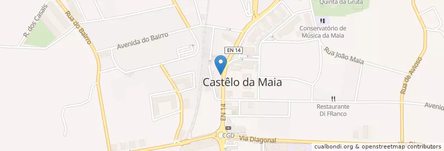 Mapa de ubicacion de Stravagância Caffé Bar en Portugal, Norte, Área Metropolitana Do Porto, Porto, Maia, Castêlo Da Maia.