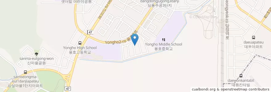 Mapa de ubicacion de 새군포 감리교회 en 韩国/南韓, 京畿道, 軍浦市, 당동, 군포2동.