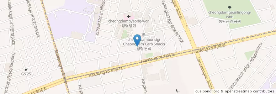 Mapa de ubicacion de 영동제일교회 en 韩国/南韓, 首尔, 江南區, 청담동.