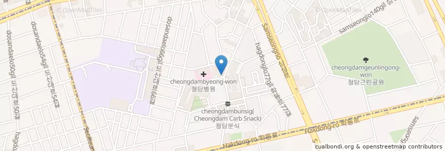 Mapa de ubicacion de 봉피앙 en 大韓民国, ソウル, 江南区, 清潭洞.