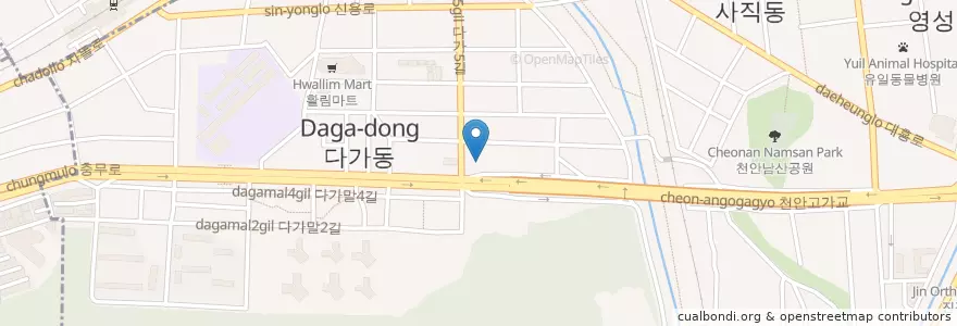 Mapa de ubicacion de 선영 새마을금고 en 대한민국, 충청남도, 천안시, 동남구.
