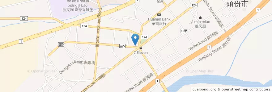 Mapa de ubicacion de 萬泓藥妝 en Taiwan, Provincia Di Taiwan, Contea Di Miaoli, Toufen.