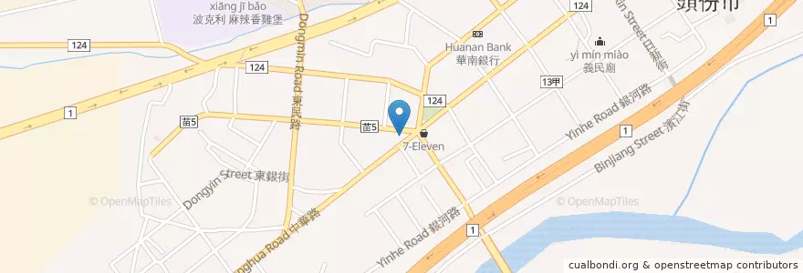 Mapa de ubicacion de 四海遊龍 en Taiwan, 臺灣省, 苗栗縣, 頭份市.