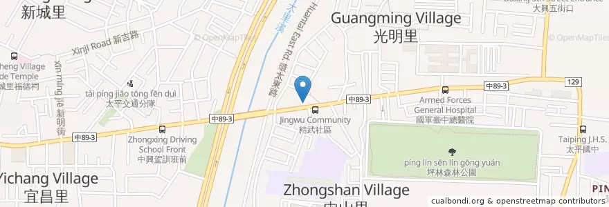 Mapa de ubicacion de 美而美(阿貴早餐店) en تايوان, تاي شانغ, 太平區.