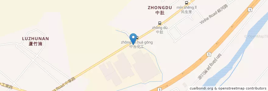 Mapa de ubicacion de 台灣中油 en تایوان, 臺灣省, 苗栗縣, 頭份市.