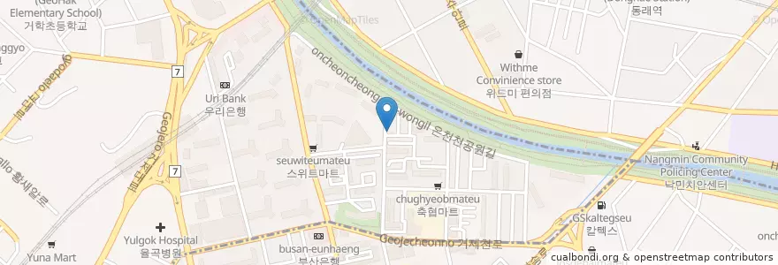 Mapa de ubicacion de 루이스 로스터리 en 大韓民国, 釜山, 東莱区, 巨堤洞.