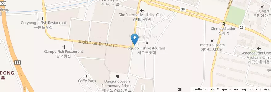 Mapa de ubicacion de 새마을금고 en Corée Du Sud, Daegu, 수성구, 고산동.