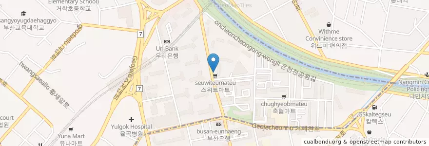 Mapa de ubicacion de 베이글 카페 en Республика Корея, Пусан, 동래구, 거제동.